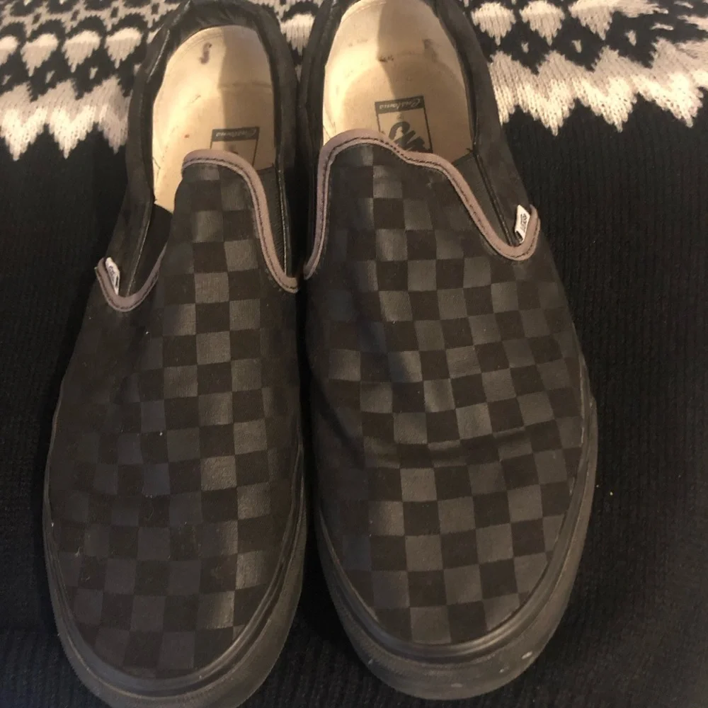 Vans Black Checkerboard Slip-On Loafers- $30 or $25 w/offer